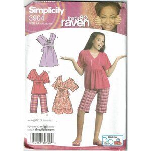 Simplicity Sewing Pattern 3904 Dress Top Shorts Girls Size 8-16 THATS SO RAVEN‎
